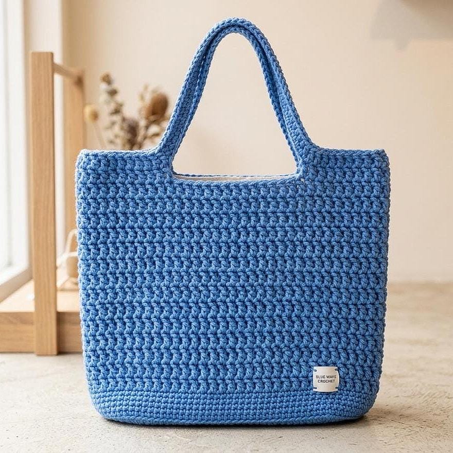 Beginner Crochet Tote Bag Pattern PDF | Easy Market Bag Crochet Pattern ...