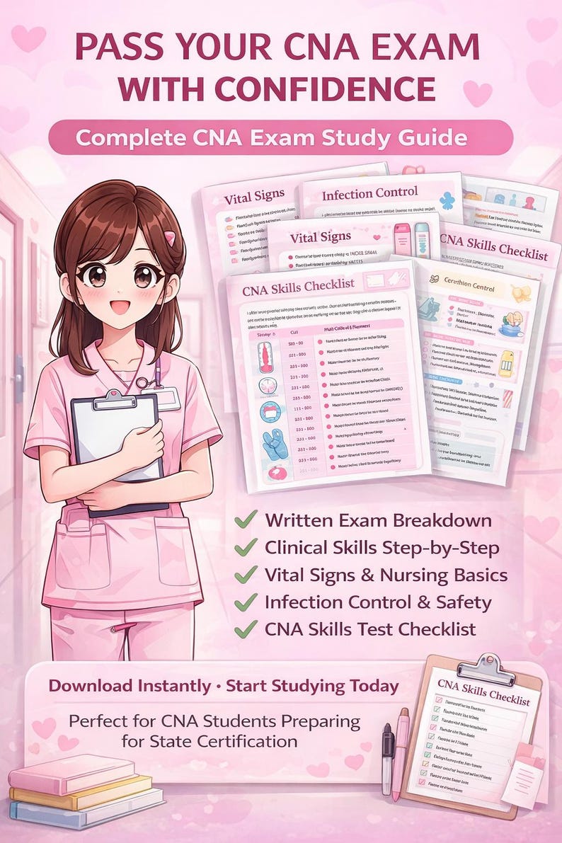 Cna Testing Guide CNA Exam Flashcards | Certified Nursing Assistant Test Prep (instant ...