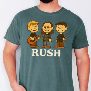 Retro Trio Music Illustration Shirt Vintage Rush Band Cartoon Style Unisex Comfort Colors Tee Gift