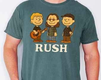 Retro Trio Music Illustration Shirt Vintage Rush Band Cartoon Style Unisex Comfort Colors Tee Gift