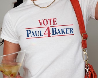 Vote Paul 4 Baker Baby Tee, Retro Y2K HOA President Campaign Style Shirt