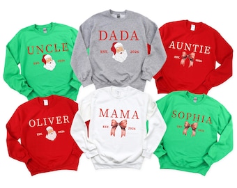 Christmas Est 2026 Family Personalized Role Sweatshirt
