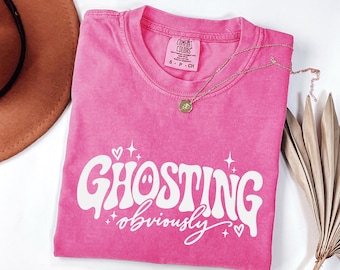 Ghosting Obviously Shirt, Retro Halloween Comfort Colors Tee
