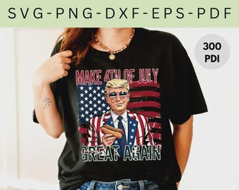 PNG de Trump occidental retro: Sublimación patriótica del 4 de julio (descarga digital)