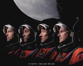 Imagen PNG de la misión Artemis II de la NASA, arte de la misión lunar, gráfico de exploración espacial (descarga digital)