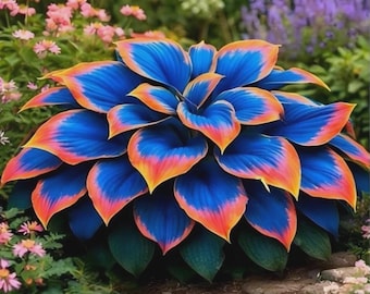 Semillas de Hosta Arcoíris 375+ Mezcla de Colores Plantas de Sombra para Jardín Exterior Hoja en Corazón