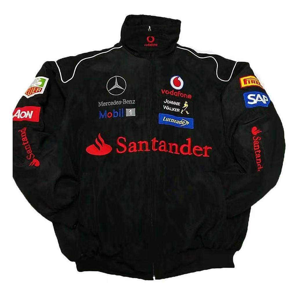Veste de course vintage Mercedes-Benz Santander F1 blanche – Khuul