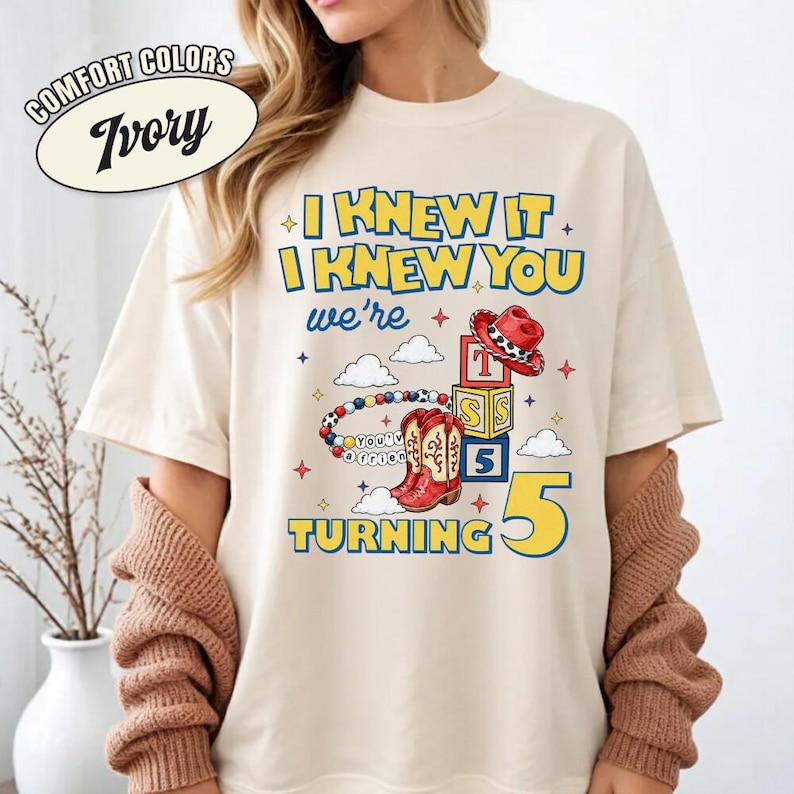 Toy Story 5 Friendship I Knew It I Knew You T-Shirt, Disneyland Woody Toy Story 5 Shirt, I Knew It I Knew You Tee, Friendship Bracelet Tee image 2