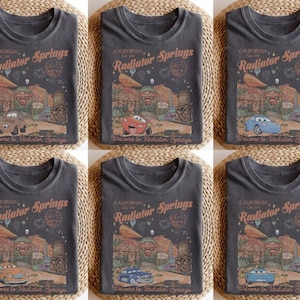 Custom Radiator Springs Comfort Colors Shirt, Lightning McQueen Tee, Pixar Cars Family Shirt, Disneyland Vacation Shirt, Disneyland Shirt image 1