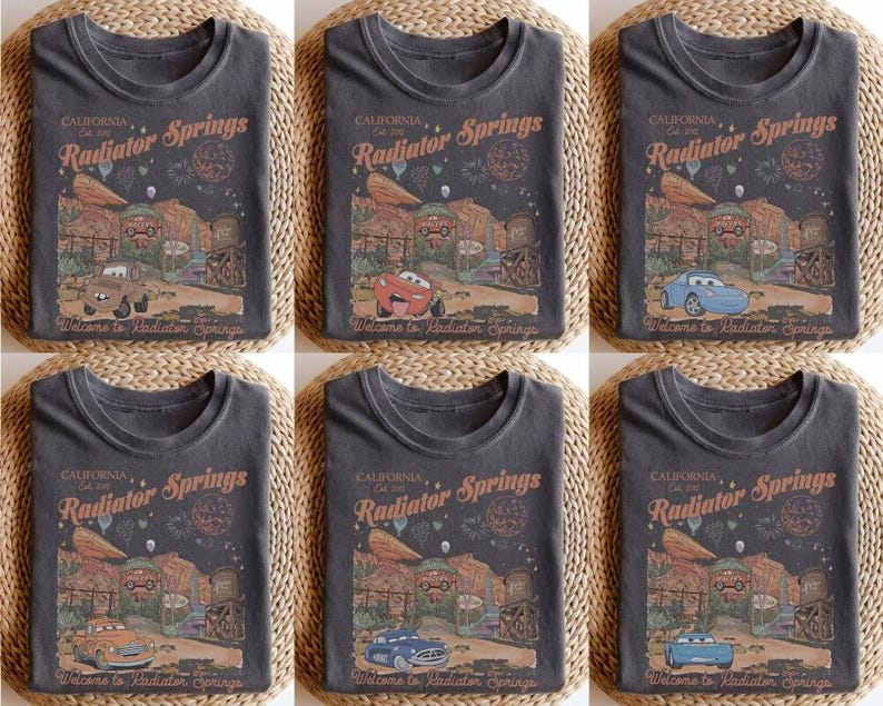 Custom Radiator Springs Comfort Colors Shirt, Lightning McQueen Tee, Pixar Cars Family Shirt, Disneyland Vacation Shirt, Disneyland Shirt image 1