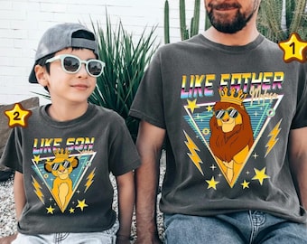 Disneyland Metal 90s The Lion King Father's Day, Mufasa and Simba Shirt, Like Father Like Son, Dad and Son Matching Shirt