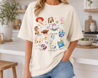 Friendship Bracelet Cartoon Tee, Retro Toy Story 5 Inspired Shirt, Comfort Colors Woody And Friendship Graphic Tee,Cute Matching Friend Gift