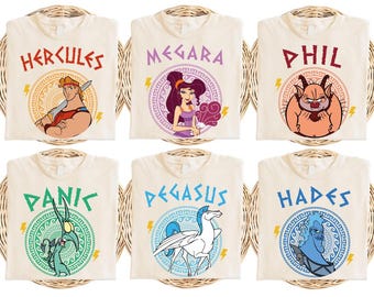 Hercules Character Shirt, Disneyland Family Trip T-Shirt, Hercules Matching Shirt, Disneyland Shirt, Megara Phil Pegasus Hades Matching Tee
