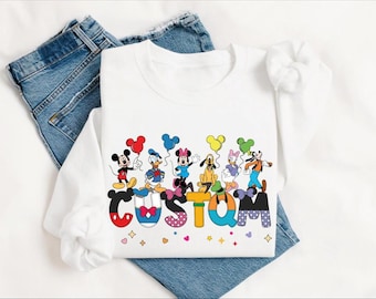 Mickey And Friends Personalized Custom Name Shirt, Disneyland Characters Sweatshirt, Winnie Shirt, Disneyland Family Trip Shirt