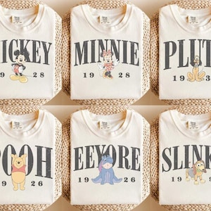 Custom Disneyland All Character Shirts, Mickey And Friends Tee, Vintage Disneyland Family Matching Vacation Shirts, Disneyland Group Tees image 1