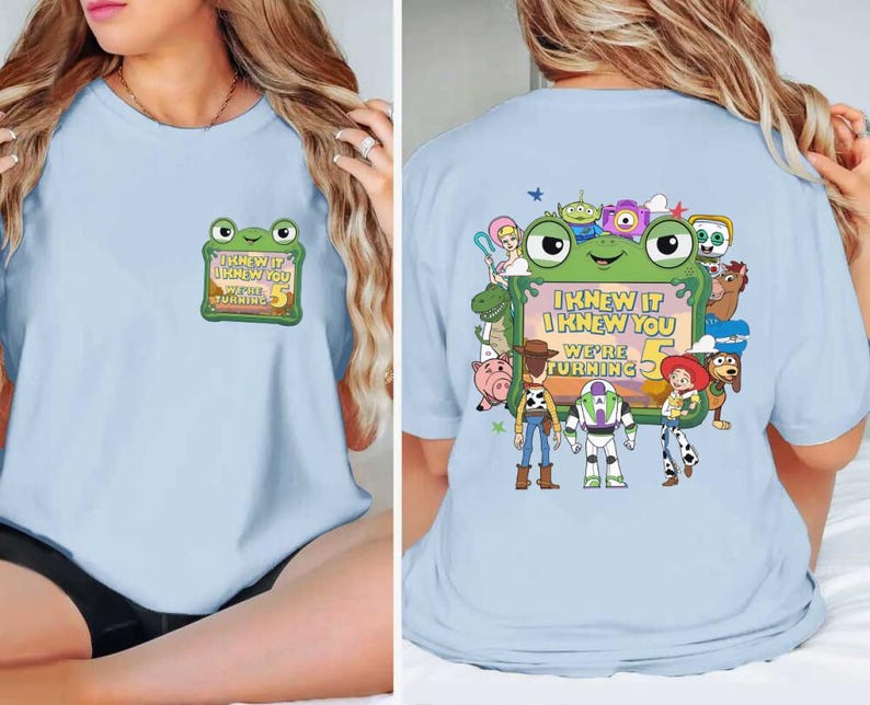 Retro Pixar Toy Story 5 Characters We're Turning Comfort Colors Shirt,I Knew It I Knew You Tee, Toy Story 5 Shirt, Friendship Bracelet Tee image 2
