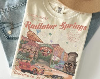 Radiator Springs Comfort Colors Shirt, Lightning McQueen Disneyland Tee, Pixar Cars Family Shirt, Disneyland Vacation Shirt