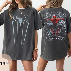 Vintage Amazing Spider-Man Comfort Colors Shirt, Andrew Spiderman Tee, Mcu Comic Gift, Spiderman Disneyland Shirt, Family Matching Gift Tee 画像 1