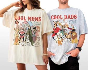 Retro Disneytrip Cool Dad&Cool Mom Clubs Shirt, Best Parents Ever, Goofy Mufasa Triton Mom Dad Vibes, Funny Family Matching, Couple Trip Tee