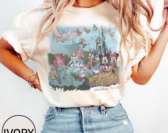 Retro Walt Disneyland World Shirt, Vintage 90s Disneyland World Magic Kingdom Shirt, Disneyland Family Trip 2025 Shirt