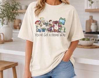 Cowboy Toy and Alien Friends Tee, You've Got A Friends In Me RetroToy Story 5 Inspired Shirt, Friendship Gift Comfort Color for Best Friends