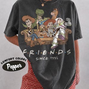 Retro Toy Story Friends Shirt, Woody and Buzz Graphic Top, Friends Since 1995 Tee, Pixar Movie Nostalgia Apparel, Cute Birthday Gift Shirt image 1