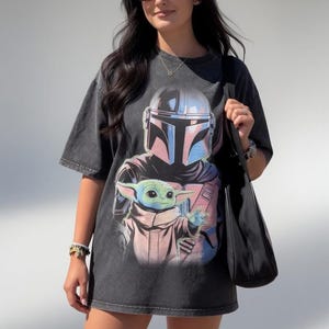 Mandalorian Grogu Shirt, Bab Yoda T-Shirt, Star Wars This Is The Way Tee, Disneyland Vintage Family Matching Trip, 90s Style Star Wars Shirt image 1