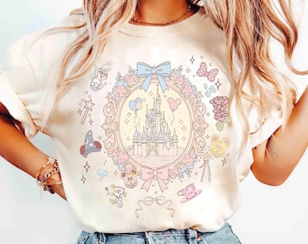 Disneyland Coquette Bows Magical Castle Shirt, Happiest Place Shirt, Disneyland Princess Castle Shirt, Magic Kingdom Disneyland Girl Shirt