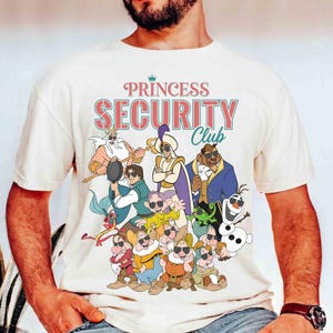 Camiseta vintage del Club de Seguridad de Princesas de Disneyland, camiseta a juego para el Día del Padre de Disneyland para novio, regalo para él, papá e hija imagen 1