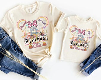Retro Disneyland Princess Birthday Shirts, Princess Birthday Shirt, Disneyland Birthday Girl Tee, Princess Birthday Party Shirt