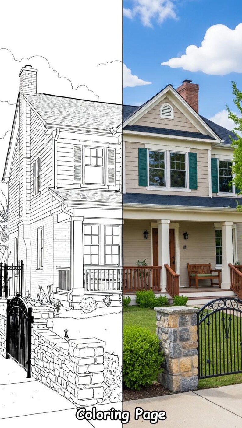 Custom House Coloring Page – Personalized Home Activity (digital ...