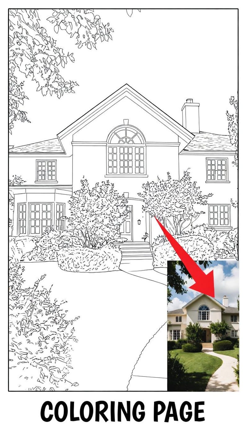 Custom House Coloring Page – Personalized Home Activity (digital ...
