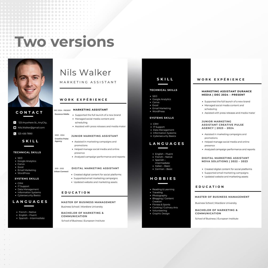 CV Template Canva Creative CV ATS Cv Templates Editable Instant ...