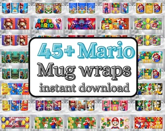 45種類以上のスーパーマリオマグラップバンドル | 11オンス＆15オンスデザイン（デジタルダウンロード）