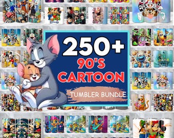 250+ 20oz cartoon bekerbundel Alle tekenfilms karakter sublimatie steekbeker jaren 90 cartoon beker steekbeker Digitale png-download
