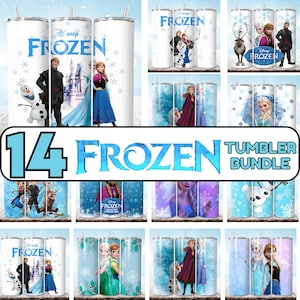 Puede incluir: Un conjunto de 14 vasos tem&aacute;ticos de Frozen. Los vasos presentan personajes como Elsa, Anna, Olaf y Kristoff, con el logotipo de Disney Frozen. Los vasos son blancos con varios dise&ntilde;os y colores, incluyendo azul, morado y copos de nieve.