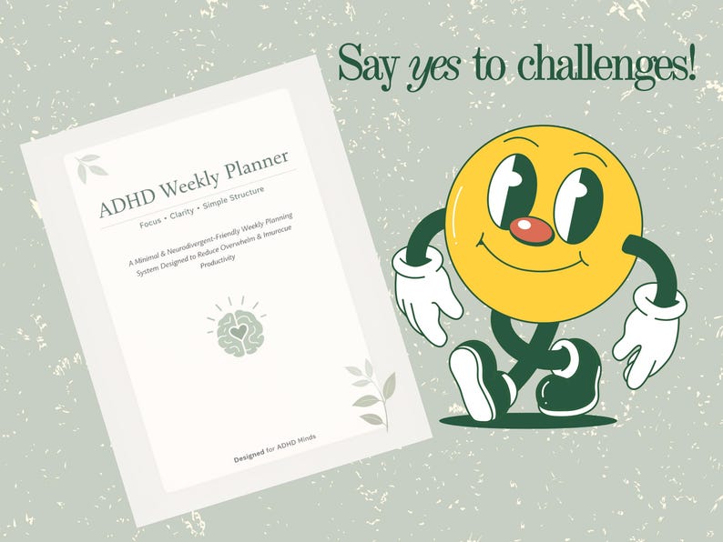 ADHD Adults Weekly Planner Printable | Executive Function Planner for ...
