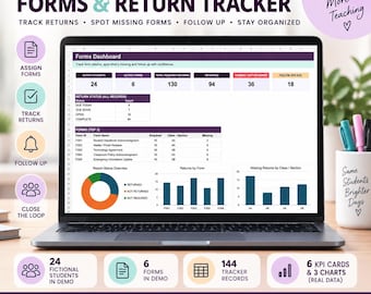 Classroom Forms Tracker, Permission Slip & Form Return Tracker, Teacher Spreadsheet, Excel , Google Sheets