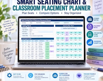 Classroom Seating Chart Spreadsheet, Seating Plan & Student Placement Planner, Teacher Excel , Google Sheets