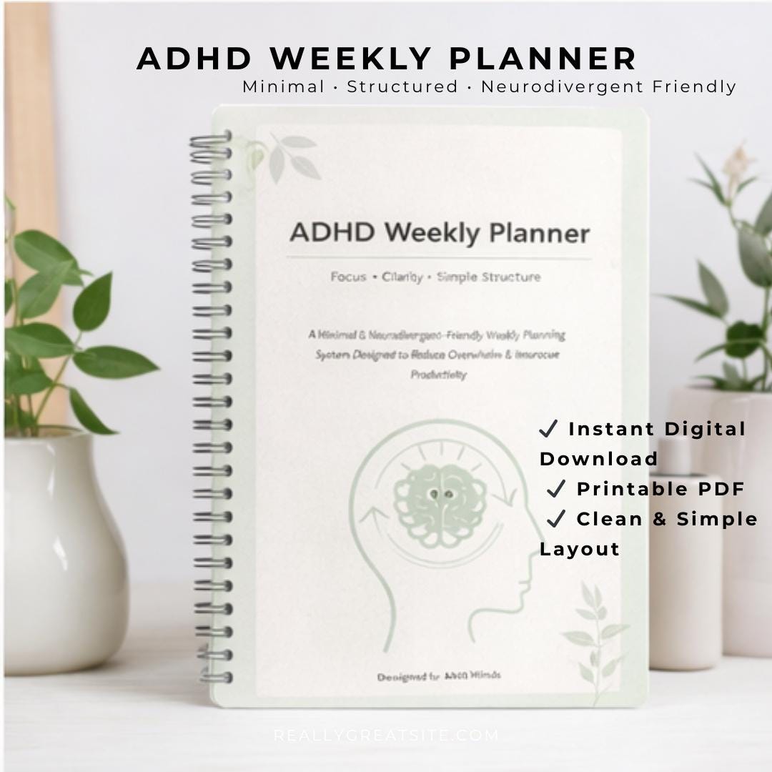 ADHD Weekly Planner | Neurodivergent Friendly Focus, Habit Tracker ...