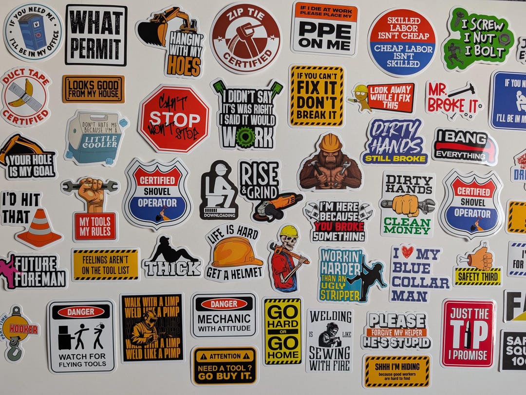 Blue Collar Stickers, Blue Collar Funny Stickers, Adult Funny Stickers ...