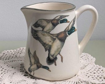 Jarra para crema Keramour de Wald Mallard Duck, estilo vintage, fabricada en Italia.