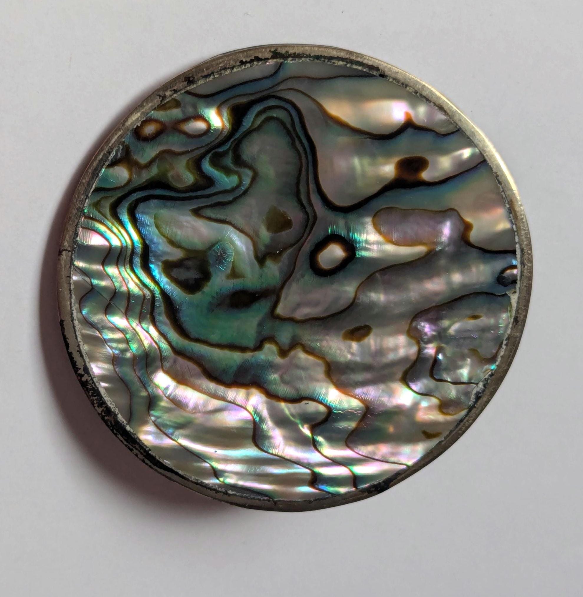 Wp6m Shell Vintage Abalone Brooch Mexico, Mother of Pearl Pin, Large Statement ...