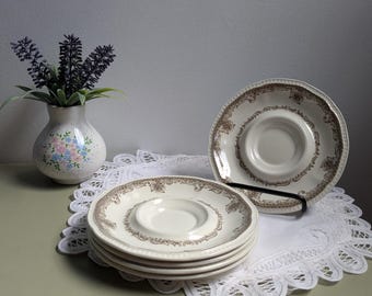 Set di 5 piattini in ironstone di Kensington con i sonetti di Shakespeare, Inghilterra.