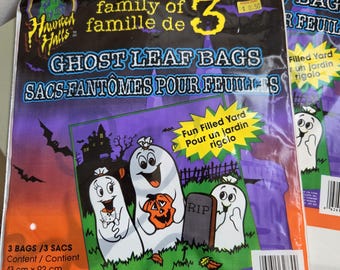 Vintage Halloween Ghost Leaf Bags – Haunted Halls Zellers Sealed Set of 3