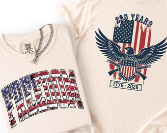 Double Sided 1776 Shirt, 250 Years of Freedom Tee, Patriotic Eagle Top, USA 250th Anniversary, 4th of July 2026 Apparel, Veteran Gift Mens