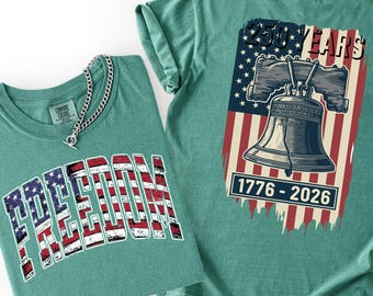 Double Sided 1776 Shirt, 250 Years of Freedom Tee, Liberty Bell Top, USA 250th Anniversary, 4th of July 2026 Apparel, Historical Patriot