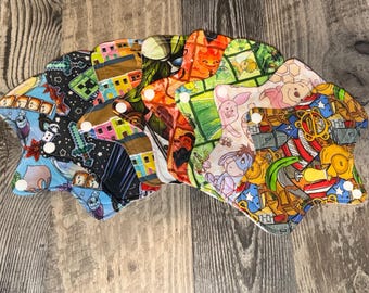 8" Light Flow- Daily Liner- Reusable Cloth Pad- Eco Friendly Washable Snap Pad