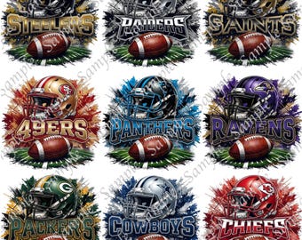 32 Football Mascot PNG Bundle, Game Day Clipart (Digital Download)