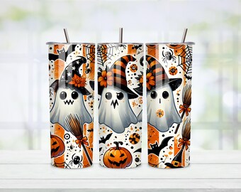 Spooky Season Ghost Pumpkin Tumbler Wrap (Digital Download)